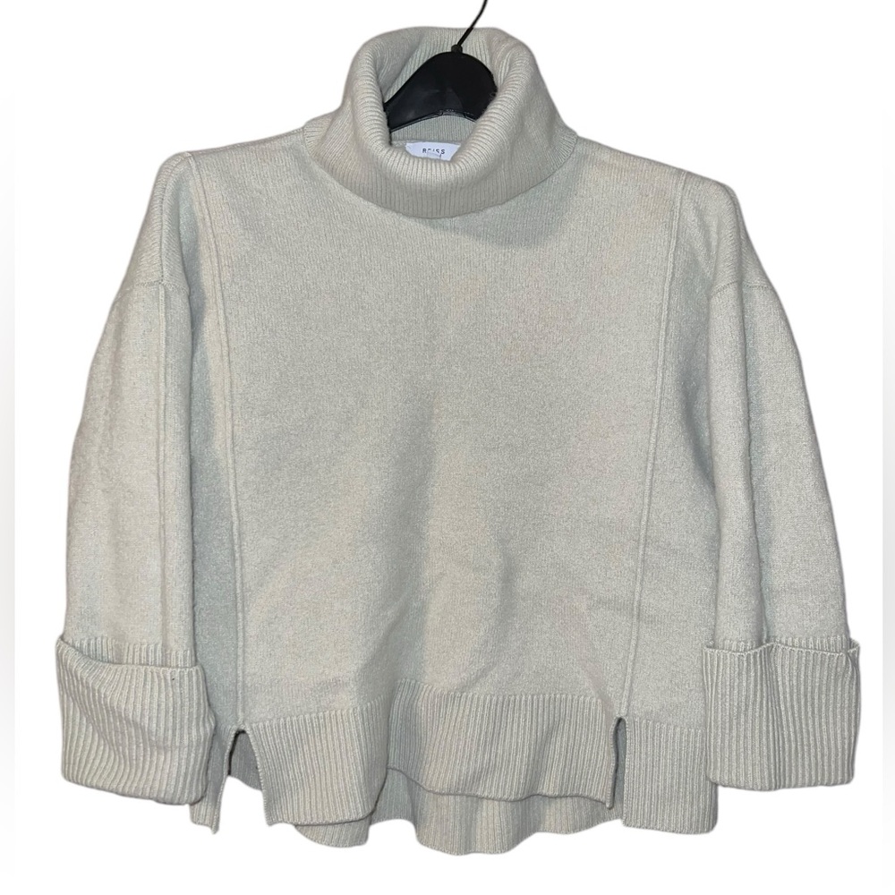 Reiss Turtleneck Cowl Ivory Wool Cropped Sweater